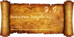 Hatschek István névjegykártya